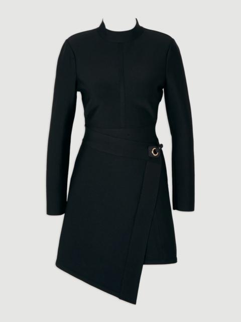 KAREN MILLEN Petite Figure Form Bandage Asymmetric Knit Mini Dress