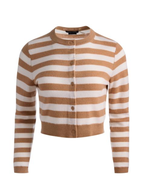 Alice + Olivia DOLLIE STRIPED CASHMERE CARDIGAN