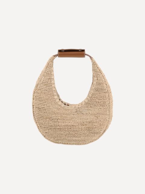 STAUD Moon Shoulder Bag in raffia