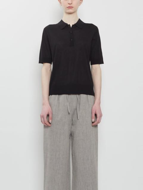 Loulou de Saison Migo Fine Cashmere Polo — Black