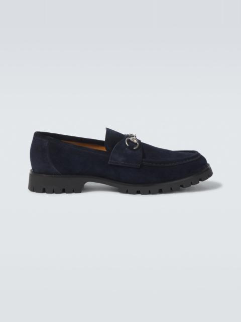 Horsebit suede loafers