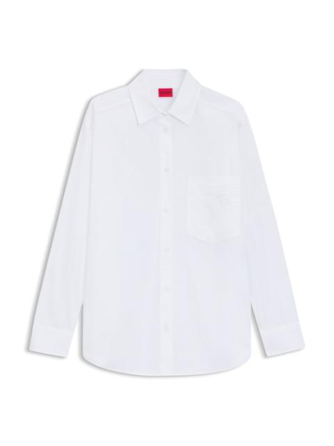 HUGO OVERSIZE-FIT BLOUSE WITH LOGO EMBROIDERY
