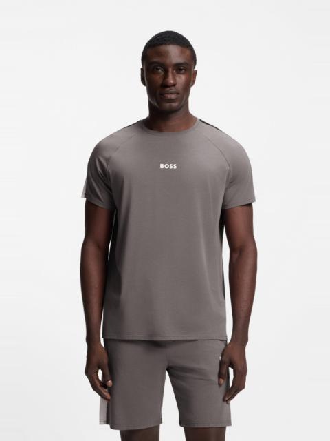 BOSS CONTRAST-INSERT PYJAMAS IN A COTTON BLEND