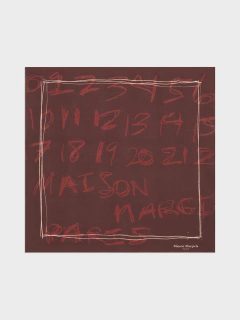 Maison Margiela Scribbled Numerical silk foulard