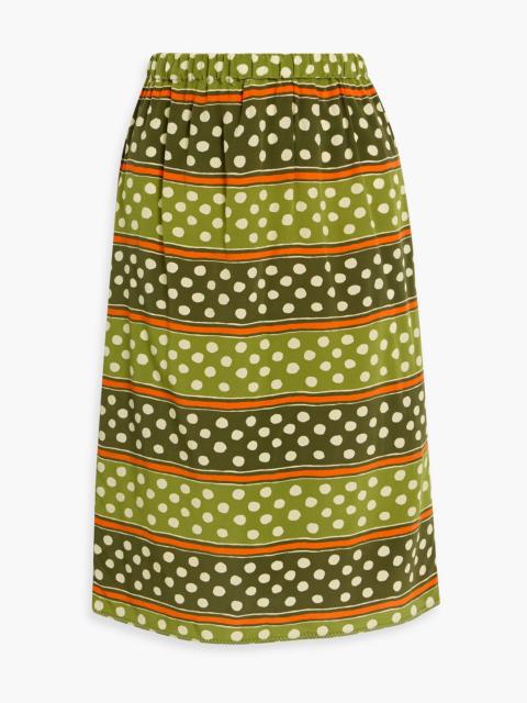 Marni Printed silk crepe de chine skirt