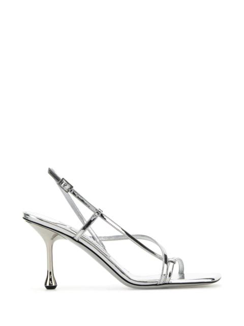 JIMMY CHOO Jimmy Choo Women Silver Leather Etana 80 Sandals