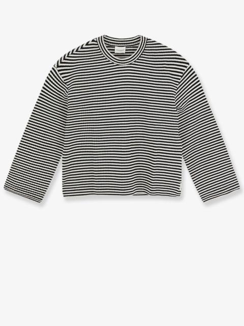 CLOSED Closed Striped Cotton Sweater Black Women