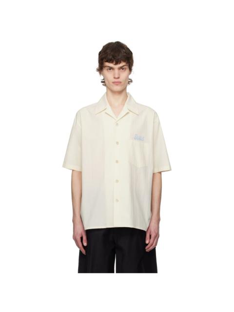 SOLID HOMME Off-White Embroidered-Logo Shirt