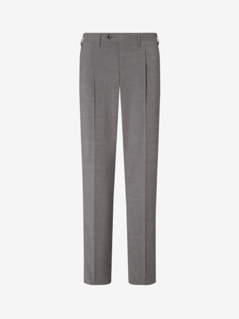 CORNELIANI Medium grey 120's stretch wool trousers