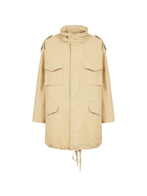 zip-fastening oversized coat