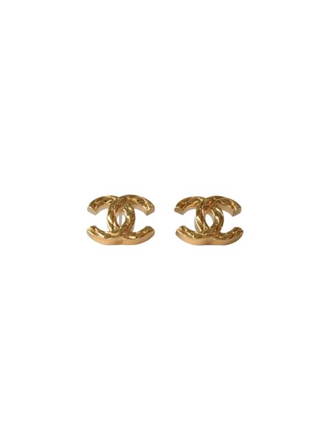 CHANEL Chanel Quilted Matelasse CC Earrings Gold