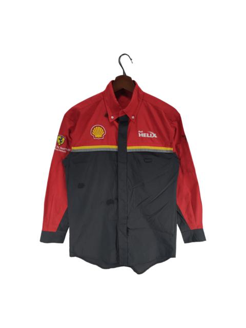 Sportswear - Shell Ferrari Workwear Racing Team Shirt Long Sleeve