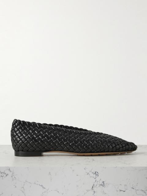 Bottega Veneta Sofia Intrecciato Leather Point-toe Flat