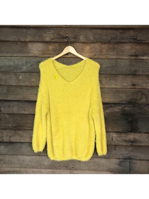 Other Designers Japanese Brand - Gu Yellow Shag Shaggy Fur Mohair Knitwear #B580
