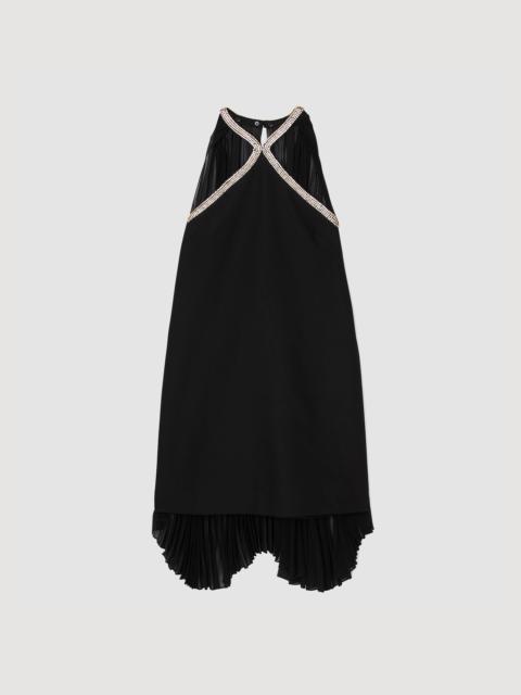 Sandro MINI CAPE DRESS WITH RHINESTONES