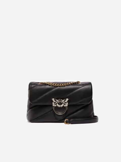 PINKO QUILTED LOVE BAG PUFF SHOULDER BAG WITH JEWEL BUCKLE PINKO GALLERIA