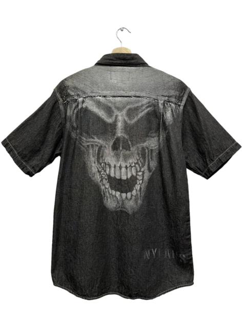 Other Designers Japanese Brand - 💀NYLAUS Punk Big SKULL Print Short Sleeve Shirt