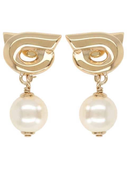 FERRAGAMO "HOOK" EARRINGS WITH PEARLS