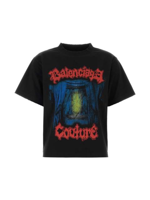 BALENCIAGA Black Cotton T-shirt