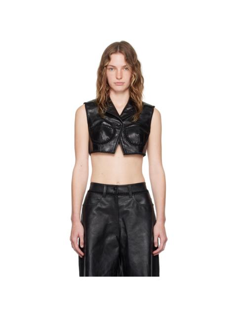 Alexander Wang Black Sleeveless Cropped Vest
