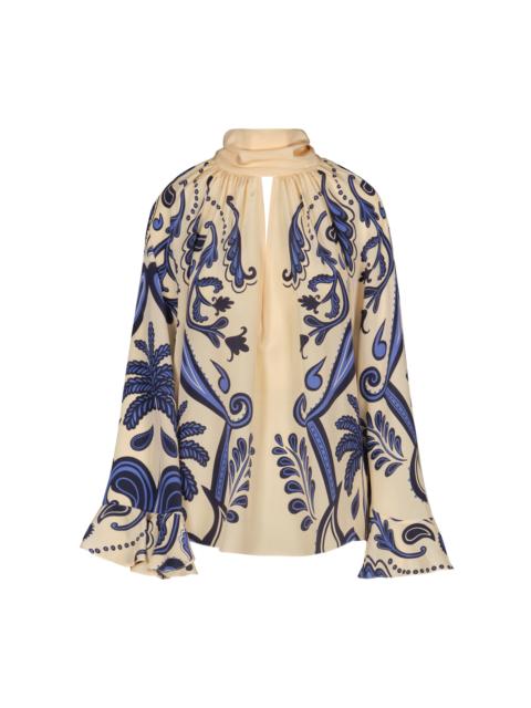 Johanna Ortiz Ritmo Sol Silk Top multi