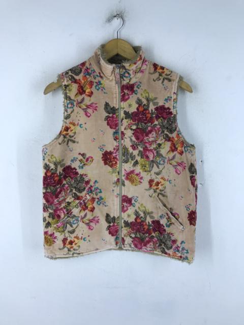 Other Designers Designer - JAPANESE BRAND AMINA FLOWER DESIGN VELVET VEST