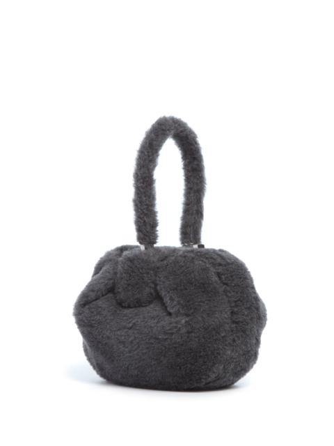 GABRIELA HEARST Nina Bag in Dark Grey Virgin Wool Silk Cashmere Fur