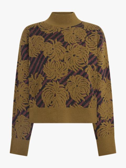 Dries Van Noten TERMOLI TEXTURED FLORAL SWEATER | KHAKI