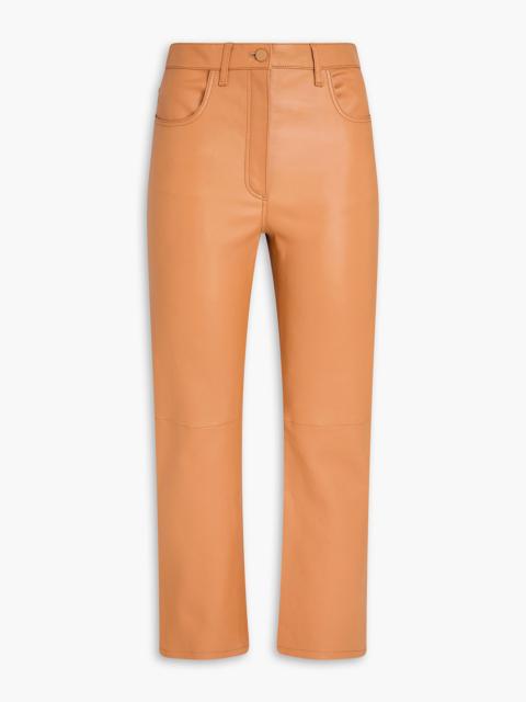 JOSEPH Duke cropped leather straight-leg pants