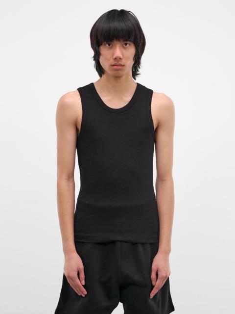 entire studios Black Rib-Knit Cotton Tank Top