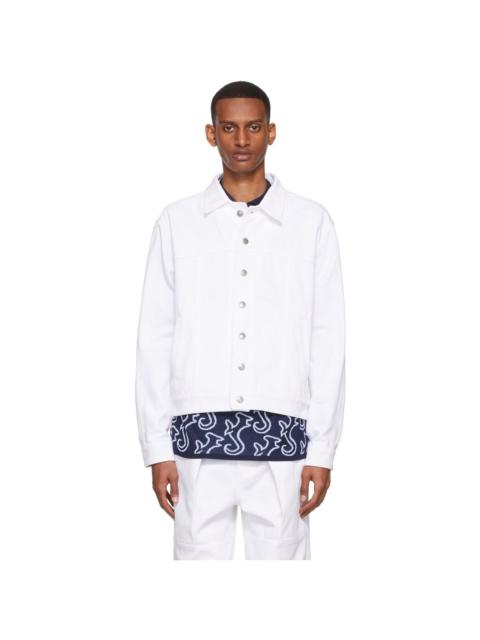 SERAPIS White Hippocampus Denim Jacket