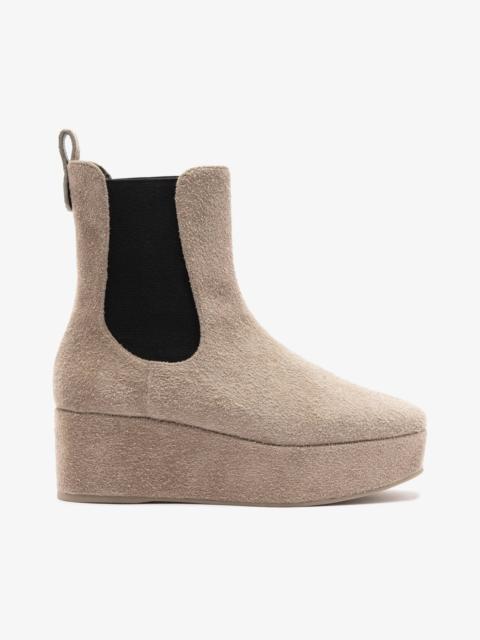 Larroudé Dani Chelsea Flatform Boot In Rhino Suede