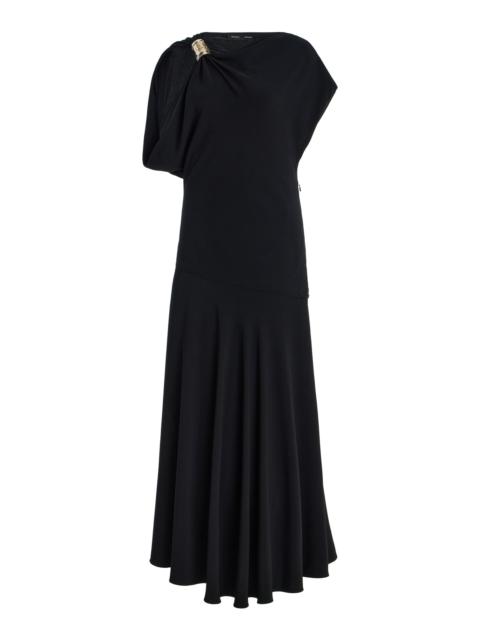 Proenza Schouler Rue Asymmetric Crepe Midi Dress black