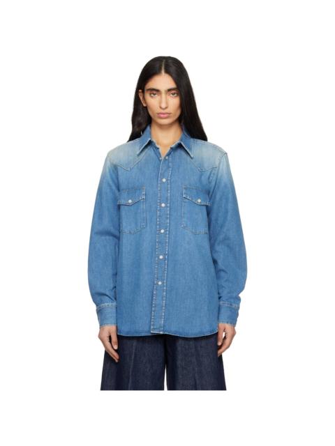 6397 Blue Western Denim Shirt