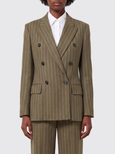 Max Mara Max Mara Women Pinstripe Double-Breasted Slim Fit Blazer Max Mara In Virgin Wool Blend
