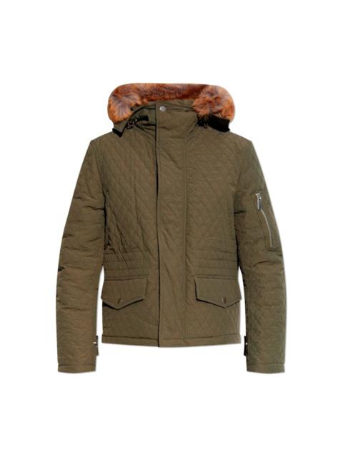 Burberry Bomber Long Sleeved Quilted Hooded Jacket