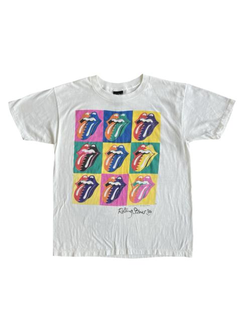 Other Designers Vintage - Vintage 80s Rolling Stones "Warhol" Lips and Tongue T-Shirt SZ XL