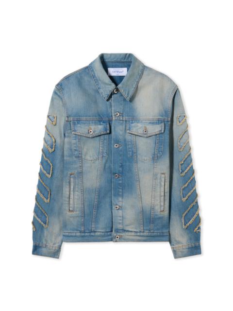 Off-White Diagonal Raw Patch Denim Jacket