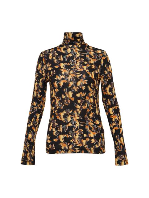 ULLA JOHNSON Aurelia Jersey Long Sleeve Turtleneck Top