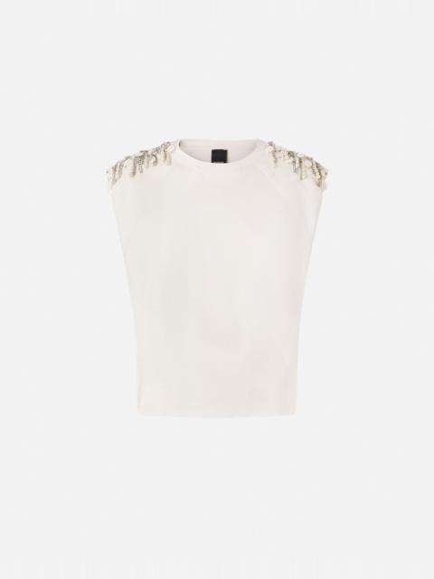 PINKO SLEEVELESS TOP WITH APPLIQUÉS