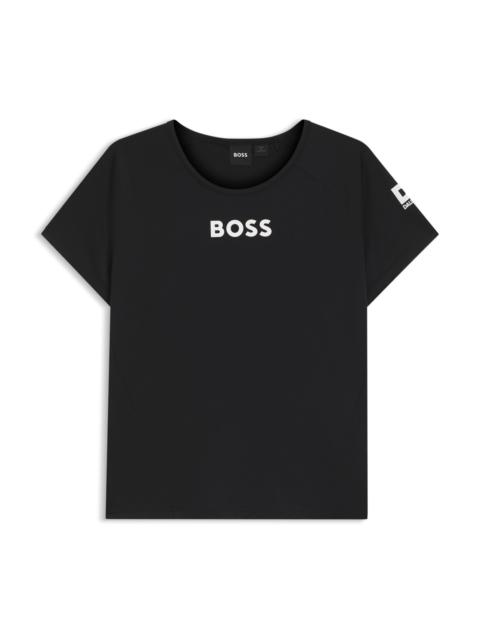 BOSS STRETCH-JERSEY T-SHIRT WITH TENNIS ARTWORK