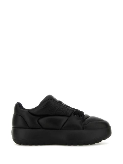 Dsquared Women Black Leather Puffer Sneakers