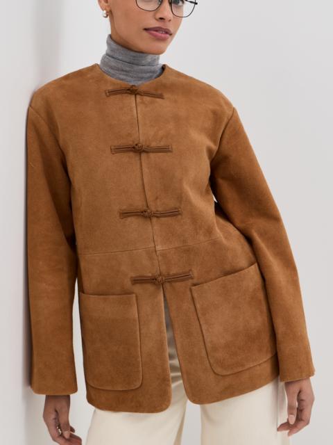 RÓHE Mandarin Textured Suede Jacket