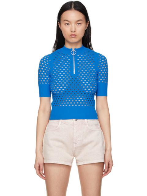 Stella McCartney Blue Viscose Zip Sweater