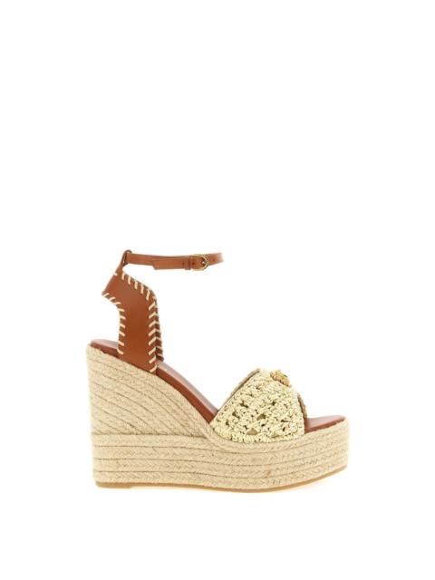 VERSACE VERSACE La Medusa Beige Leather Espadrilles New And Authenti