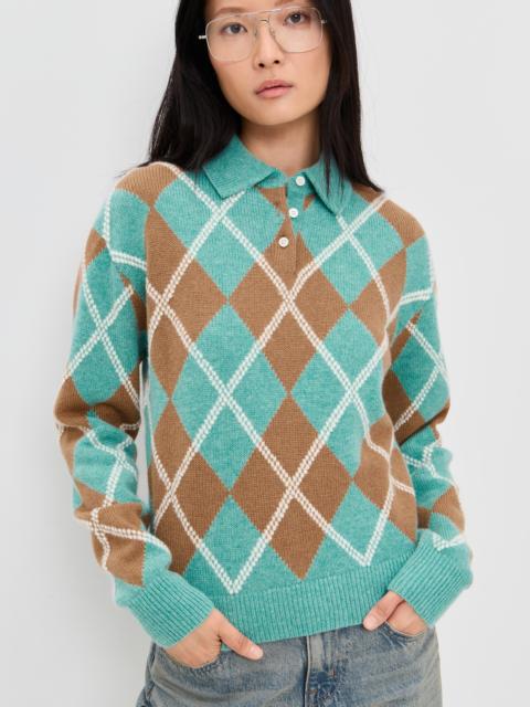 GUEST IN RESIDENCE Collegiate Argyle Polo Sweater