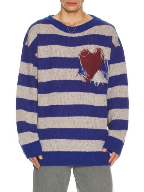 We11done Grunge Stripe Pullover