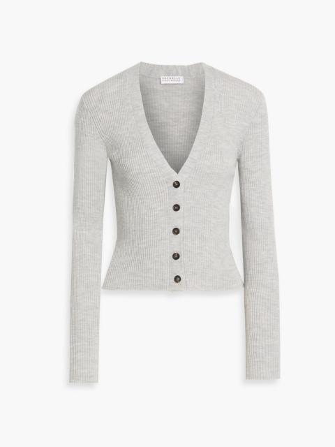 Brunello Cucinelli Ribbed wool and cashmere-blend cardigan