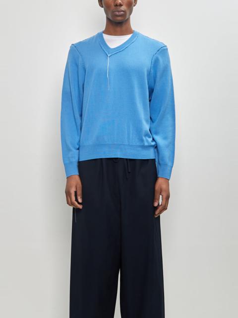 CAMIEL FORTGENS Frankenstein V-Neck Sweater — Blue