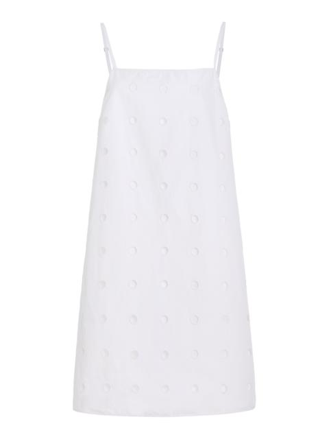 POSSE Peggy Embroidered Mini Dress white